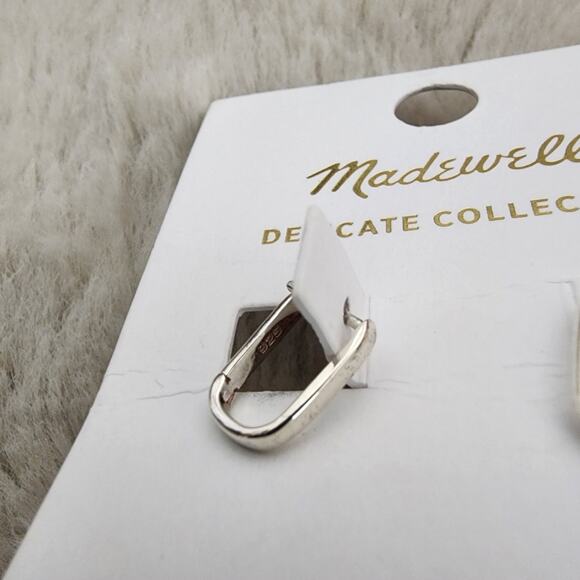 NEW Madewell Demi-Fine Carbiner Elegant Sterling Silver Hoop Earrings - Picture 8 of 9
